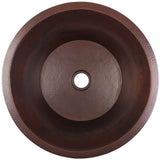 Linkasink - Hammered Small Round Flat Bottom Bar/Utility, 2'' drain opening - Dark Bronze