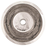 Linkasink - Hammered Small Round Flat Bottom Bar/Utility, 2'' drain opening - Polished Stainless Steel