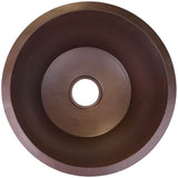 Linkasink - Hammered Small Round Flat Bottom Bar/Utility, 3.5'' drain opening - Dark Bronze