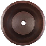 Linkasink - Hammered Large Round Flat Bottom Bar/Utility with 2'' drain opening - Dark Bronze
