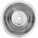 Linkasink - Hammered Large Round Flat Bottom Bar/Utility with 2'' drain opening - Polished Stainless Steel