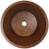 Linkasink - Hammered Large Round Flat Bottom Bar/Utility with 2'' drain opening - Weathered Copper