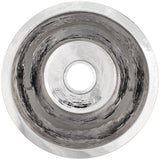 Linkasink - Hammered Large Round Flat Bottom Bar/Utility with 3.5'' drain opening - Polished Stainless Steel