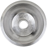 Linkasink - Hammered Large Round Flat Bottom Bar/Utility with 3.5'' drain opening - Satin Stainless Steel