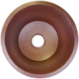 Linkasink - Hammered Large Round Flat Bottom Bar/Utility with 3.5'' drain opening - Weathered Copper