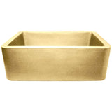 Linkasink - Hammered Farm House Kitchen - Single Bowl 33'' - Satin Unlacquered Brass