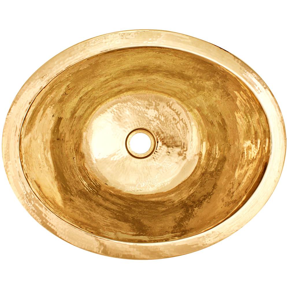 Linkasink - Hammered Small Oval - Polished Unlacquered Brass