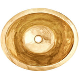 Linkasink - Hammered Small Oval - Polished Unlacquered Brass