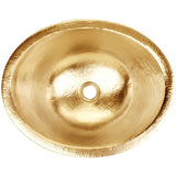 Linkasink - Hammered Small Oval - Satin Unlacquered Brass