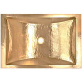 Linkasink - Hammered Rectangular Crescent - Polished Unlacquered Brass
