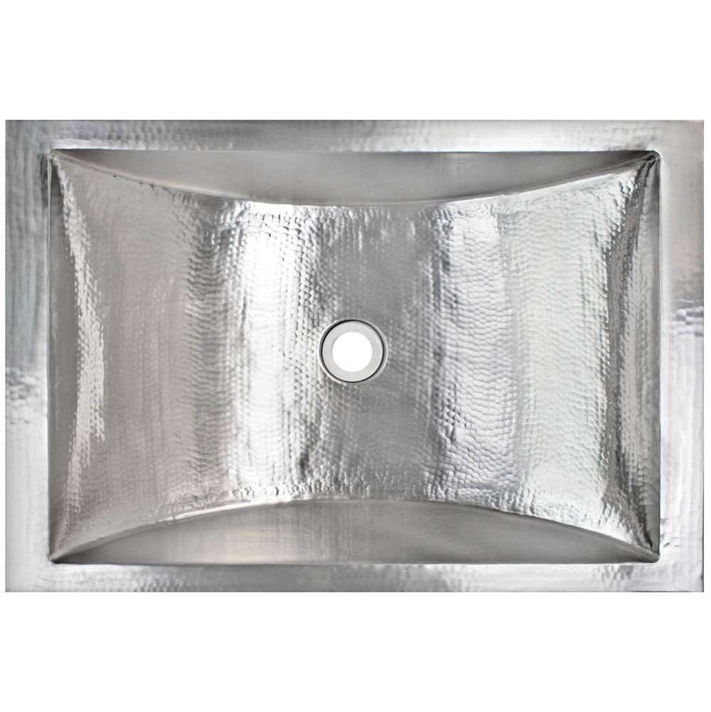 Linkasink - Hammered Rectangular Crescent - Satin Nickel