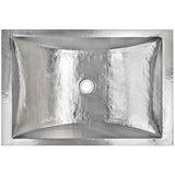 Linkasink - Hammered Rectangular Crescent - Satin Nickel