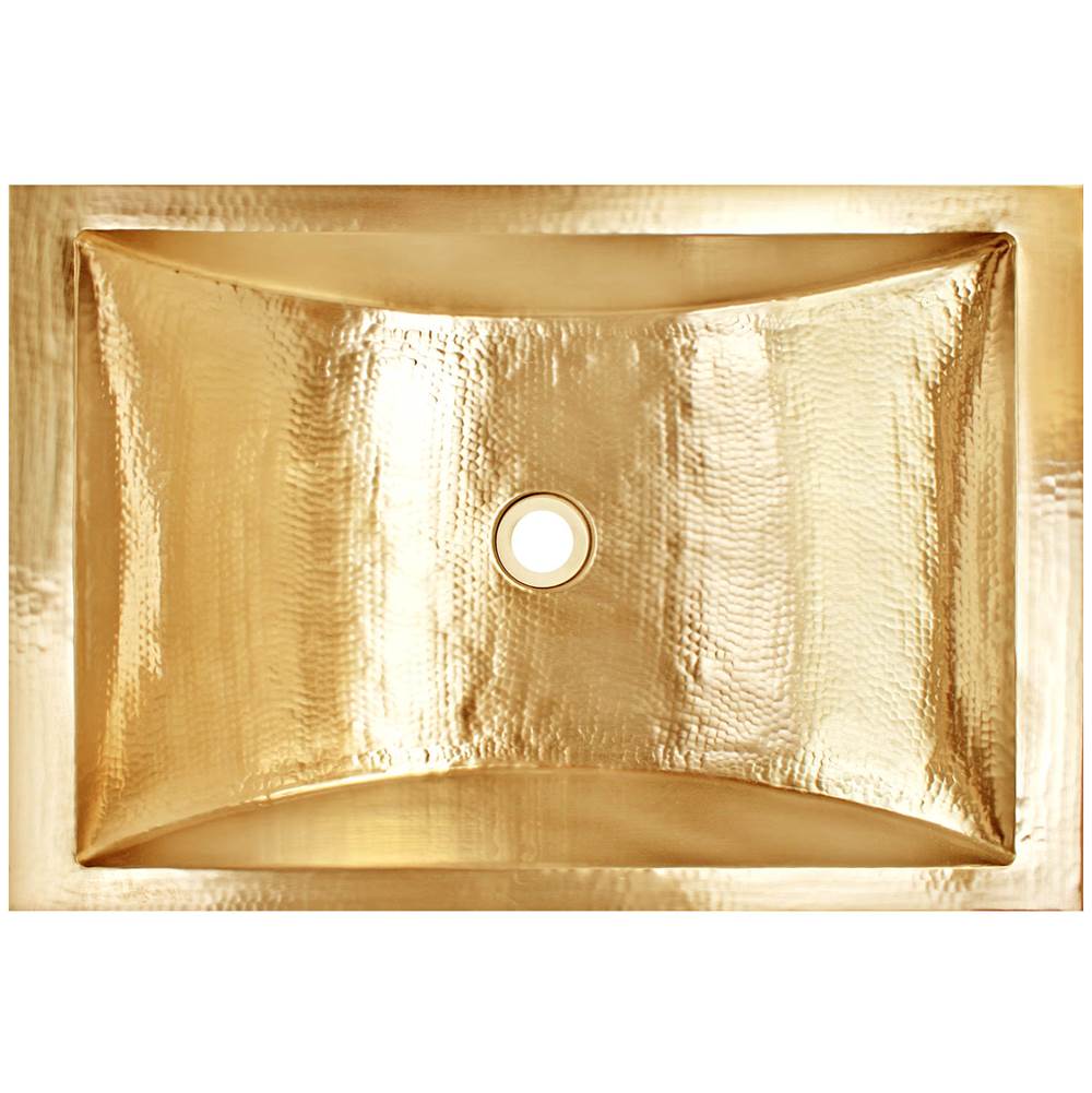 Linkasink - Hammered Rectangular Crescent - Satin Unlacquered Brass