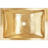 Linkasink - Hammered Rectangular Crescent - Satin Unlacquered Brass