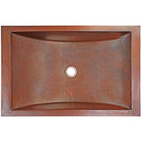Linkasink - Hammered Rectangular Crescent - Weathered Copper