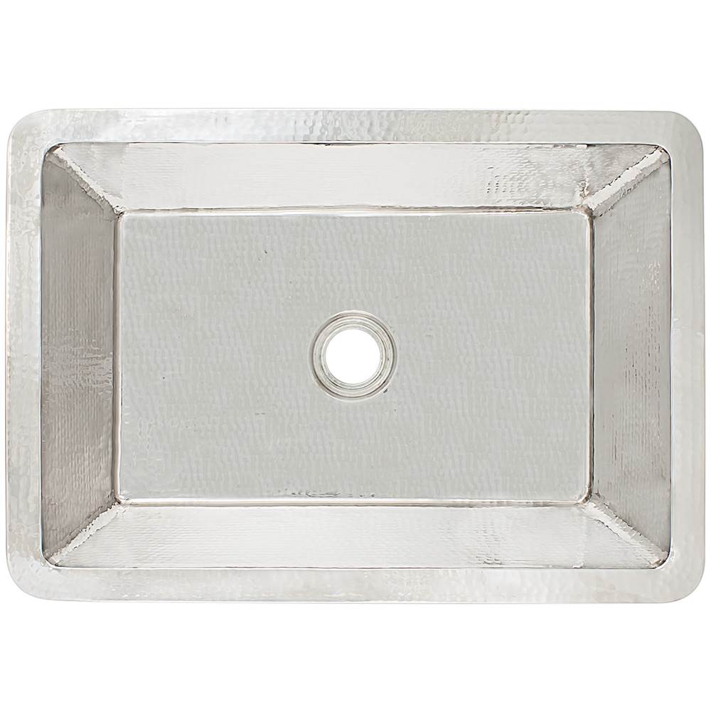 Linkasink - Hammered Rectangular Box Sink with 2'' drain opening - Polished Nickel