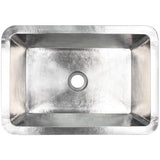 Linkasink - Hammered Rectangular Box Sink with 2'' drain opening - Satin Nickel