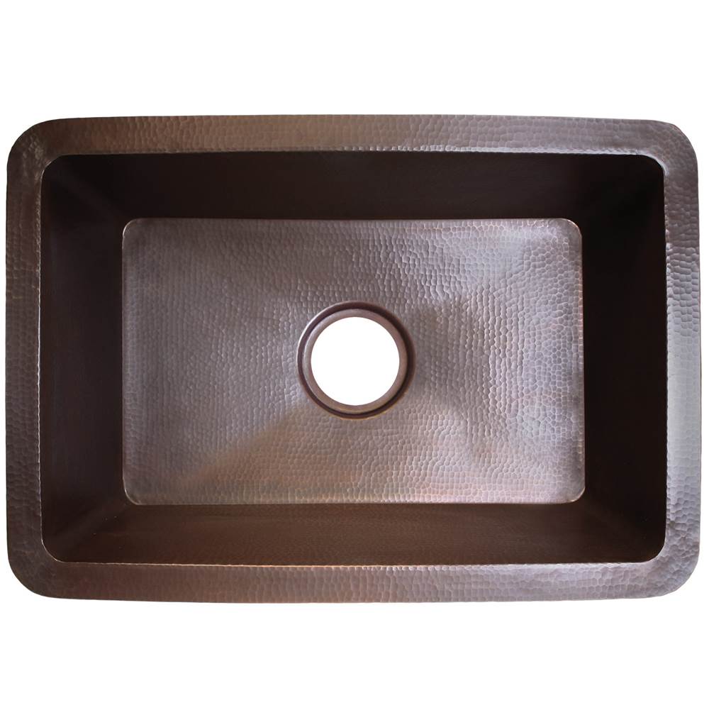 Linkasink - Hammered Rectangular Box Sink with 3.5'' drain opening - Dark Bronze