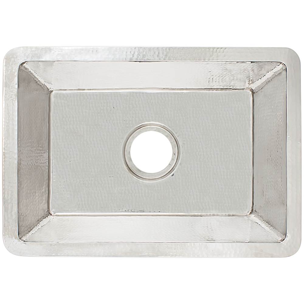 Linkasink - Hammered Rectangular Box Sink with 3.5'' drain opening - Polished Nickel