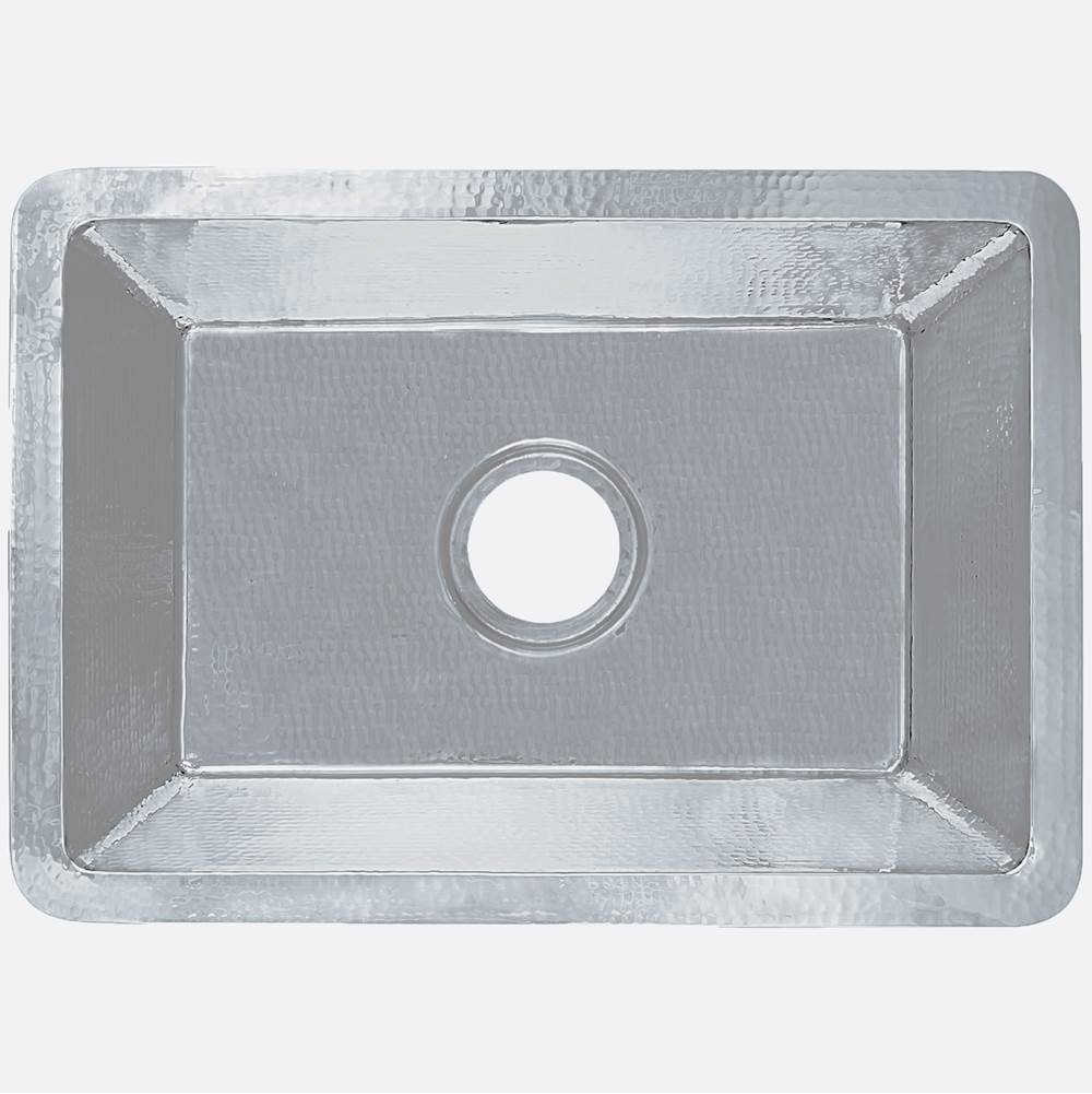 Linkasink - Hammered Rectangular Box Sink with 3.5'' drain opening - Polished Stainless Steel
