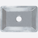 Linkasink - Hammered Rectangular Box Sink with 3.5'' drain opening - Polished Stainless Steel