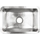 Linkasink - Hammered Rectangular Box Sink with 3.5'' drain opening - Satin Stainless Steel