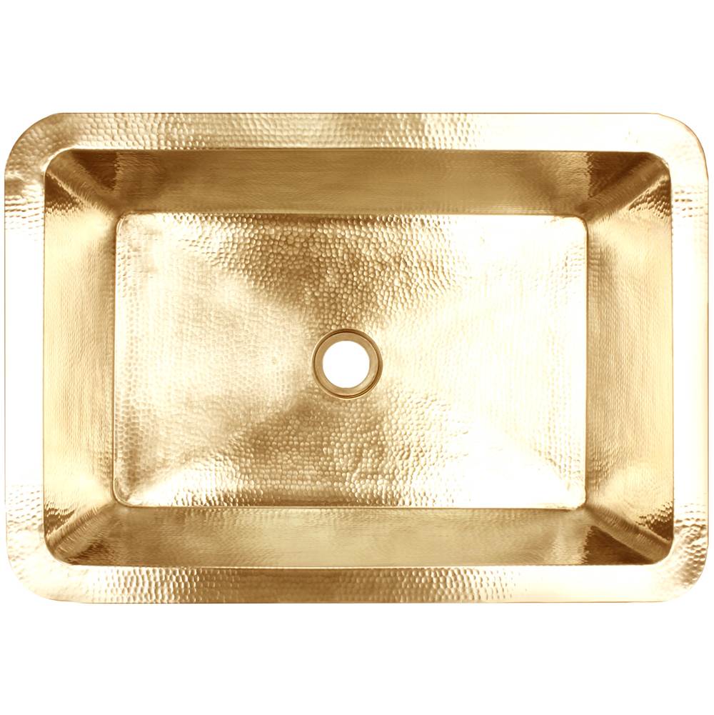 Linkasink - Hammered Rectangular Box Sink - Satin Unlacquered Brass
