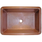Linkasink - Hammered Rectangular Box Sink - Weathered Copper