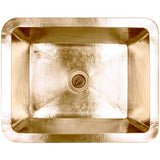 Linkasink - Hammered Farmhouse Kitchen Sink Single Bowl - Satin Unlacquered Brass