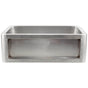Linkasink - Smooth Inset Apron Front Kitchen Sink - Undermount  (Price Does Not Include Panel) - Hammered Satin Stainless Steel
