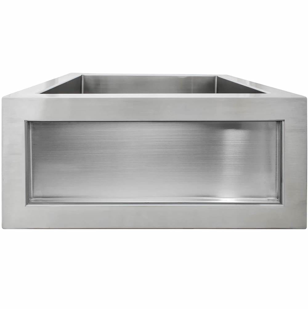 Linkasink - Smooth Inset Apron Front Bar Sink - Satin (Price Does Not Inlcude Inset Panel) - Smooth Satin Stainless Steel Sink
