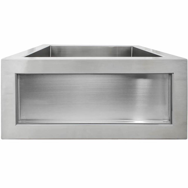 Linkasink - Smooth Inset Apron Front Bar Sink - Satin (Price Does Not Inlcude Inset Panel) - Smooth Satin Stainless Steel Sink
