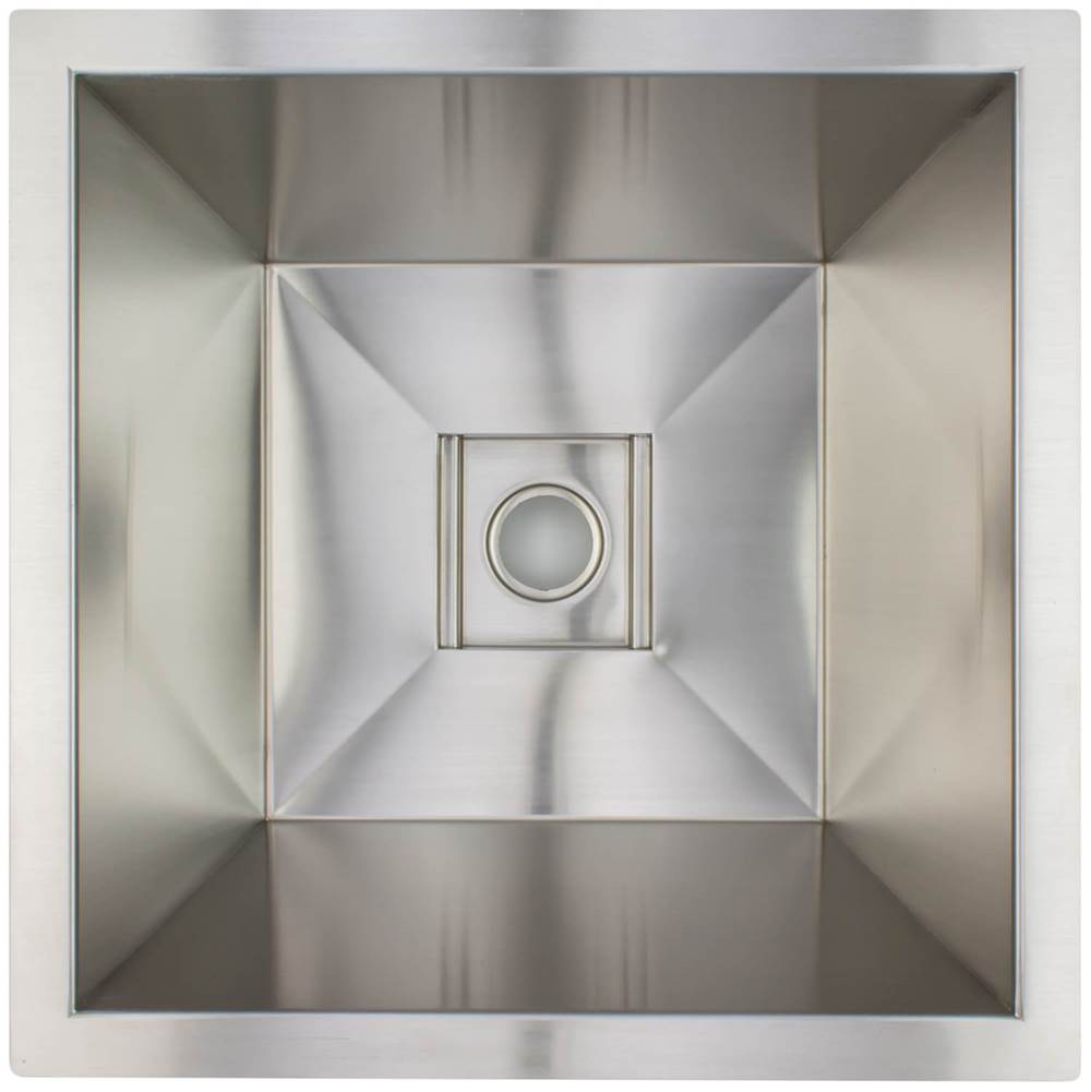 Linkasink - Smooth Square Bar Sink with Grate (Sink Only - Price does not include decorative grate) - Smooth Satin Stainless Steel Smooth Square Sink