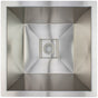 Linkasink - Smooth Square Bar Sink with Grate (Sink Only - Price does not include decorative grate) - Smooth Satin Stainless Steel Smooth Square Sink