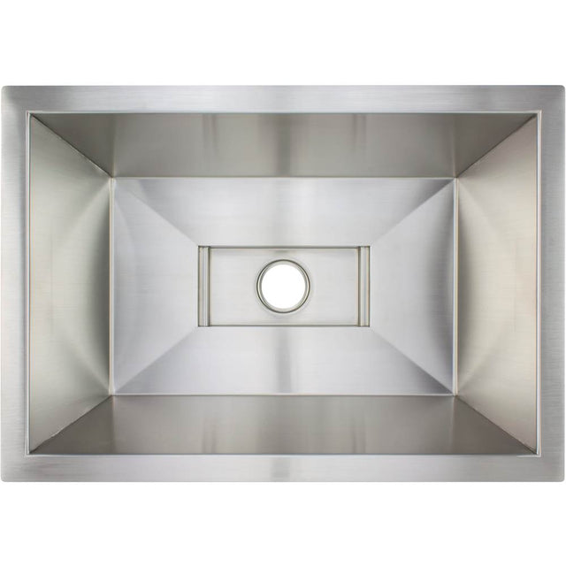 Linkasink - Smooth Rectangular Bar Sink with Grate (Sink Only - Price does not include decorative grate) - Smooth Satin Stainless Steel Smooth Rectangular Sink