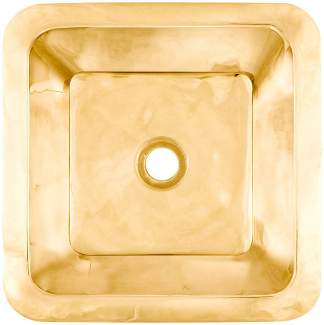 Linkasink - Smooth Small Square 2'' drain opening - Polished Unlacquered Brass