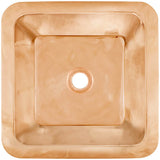 Linkasink - Smooth Small Square 2'' drain opening - Polished Unlacquered Rose Gold,Copper