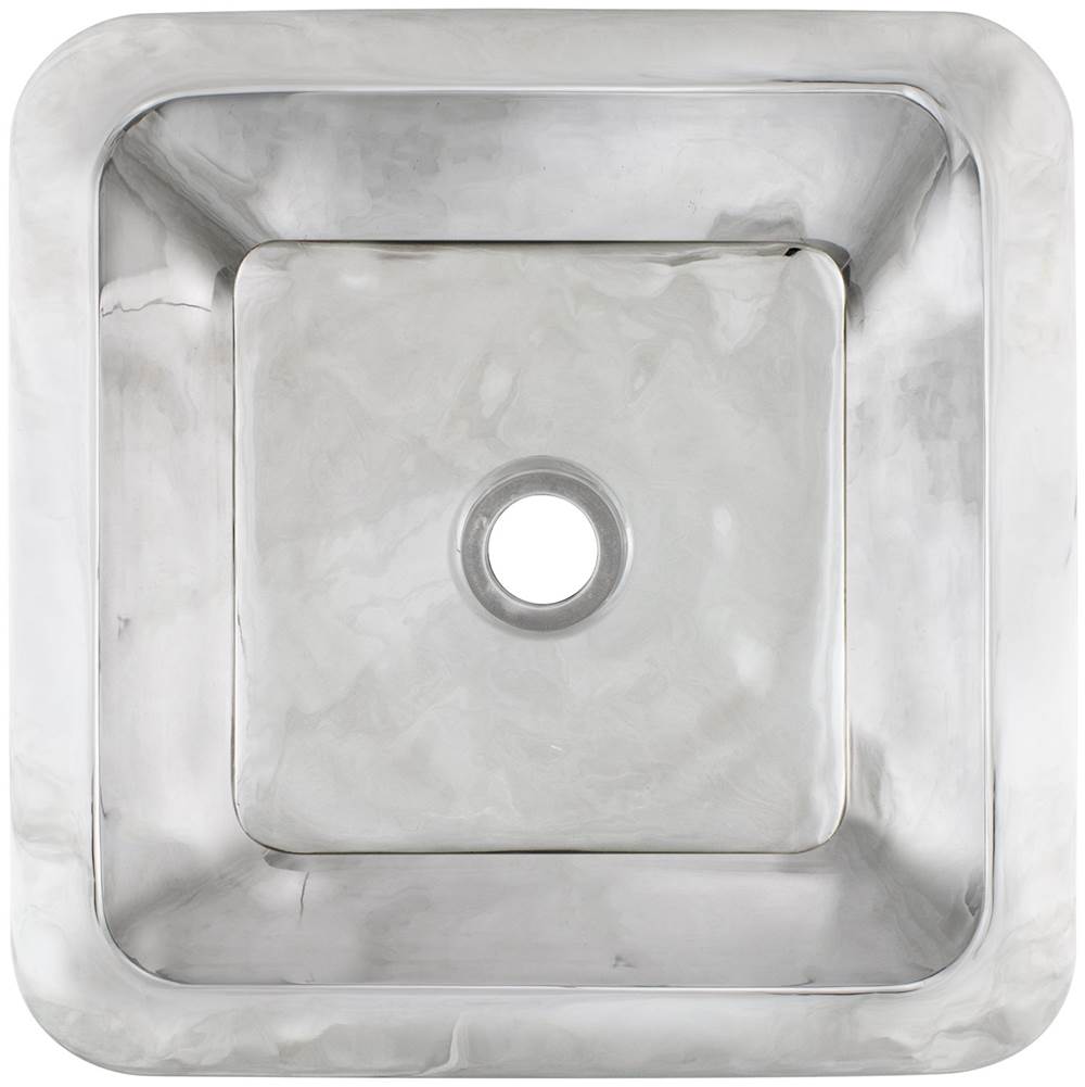 Linkasink - Smooth Small Square 2'' drain opening - Polished Stainless Steel
