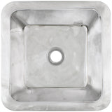 Linkasink - Smooth Small Square 2'' drain opening - Polished Stainless Steel
