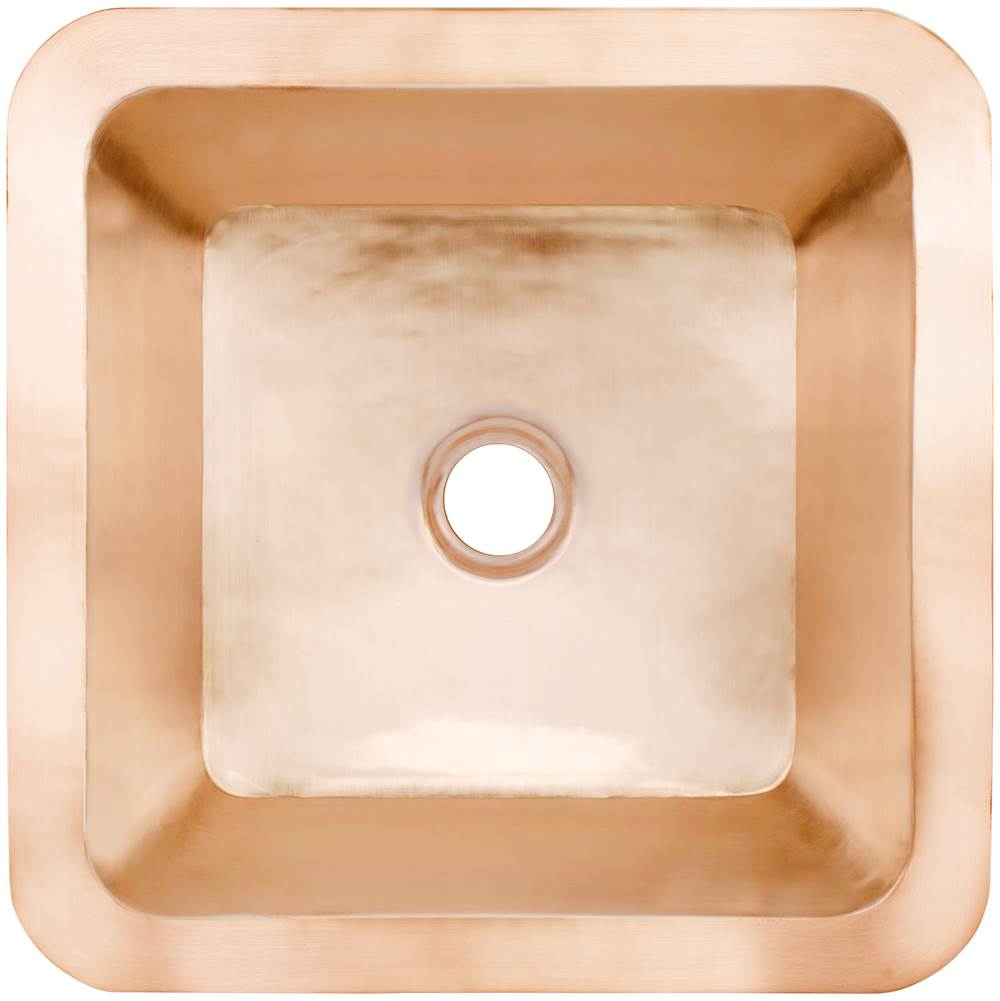 Linkasink - Smooth Small Square 2'' drain opening - Satin Unlacquered Rose Gold,Copper