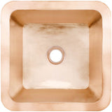 Linkasink - Smooth Small Square 2'' drain opening - Satin Unlacquered Rose Gold,Copper