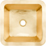 Linkasink - Smooth Small Square 2'' drain opening - Satin Unlacquered Brass