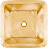 Linkasink - Smooth Small Square 1.5'' drain opening - Polished Unlacquered Brass