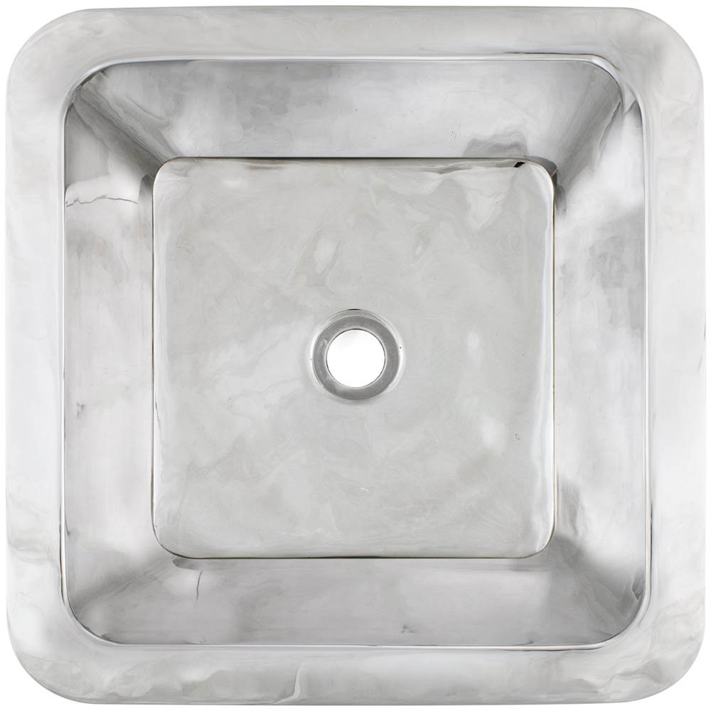 Linkasink - Smooth Small Square 1.5'' drain opening - Polished Stainless Steel
