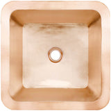 Linkasink - Smooth Small Square 1.5'' drain opening - Satin Unlacquered Rose Gold,Copper