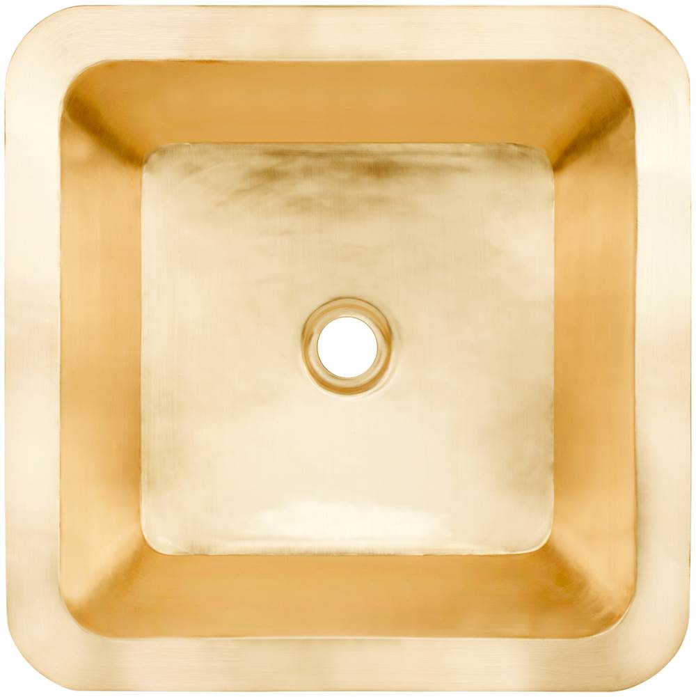 Linkasink - Smooth Small Square 1.5'' drain opening - Satin Unlacquered Brass