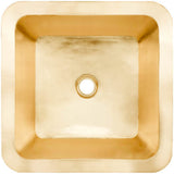 Linkasink - Smooth Small Square 1.5'' drain opening - Satin Unlacquered Brass