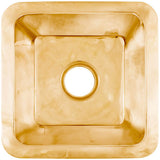 Linkasink - Smooth Small Square 3.5'' drain opening - Polished Unlacquered Brass