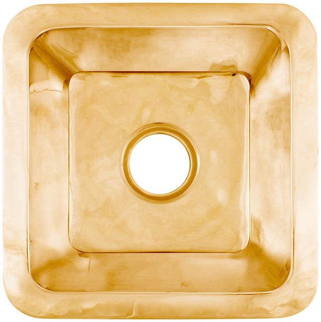 Linkasink - Smooth Small Square 3.5'' drain opening - Polished Unlacquered Brass