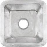 Linkasink - Smooth Small Square 3.5'' drain opening - Polished Stainless Steel
